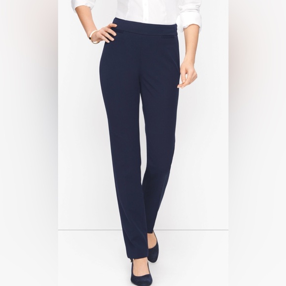 Talbots Pants - Talbots sz 12 Bi-Stretch Straight-Leg Curvy Dark Navy Blue Pants